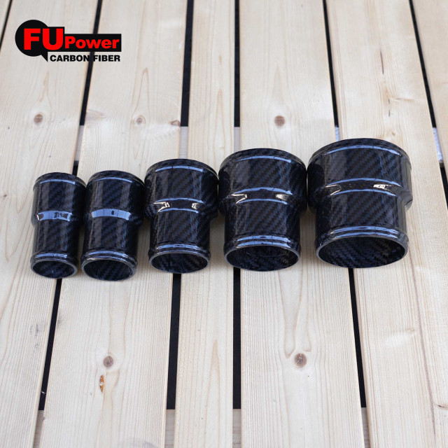 OD: 45mm-50.8mm 50.8mm-63.5mm 63.5mm-76.2mm 76.2mm-89mm - Length 80mm - Thickness 1.8mm - Universal Dry Carbon Fiber Reducing Pipe