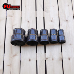 OD: 45mm-50.8mm 50.8mm-63.5mm 63.5mm-76.2mm 76.2mm-89mm - Length 80mm - Thickness 1.8mm - Universal Dry Carbon Fiber Reducing Pipe
