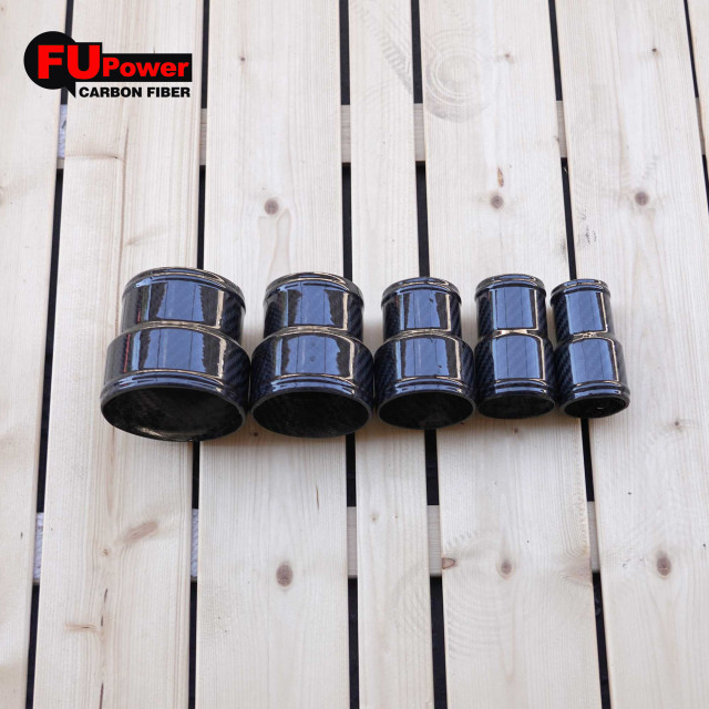OD: 45mm-50.8mm 50.8mm-63.5mm 63.5mm-76.2mm 76.2mm-89mm - Length 80mm - Thickness 1.8mm - Universal Dry Carbon Fiber Reducing Pipe