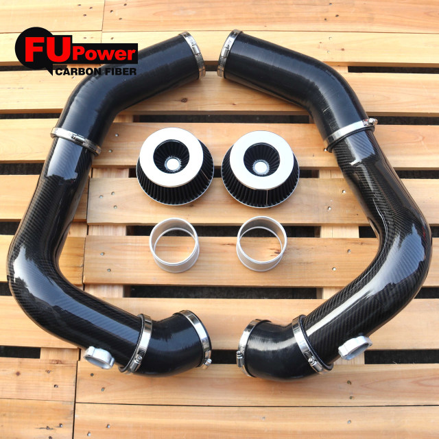 For BMW M5 M6 F06 F10 F12 F13 AIR FILTER Dry Carbon Fiber FRONT MOUNT INTAKE PIPE