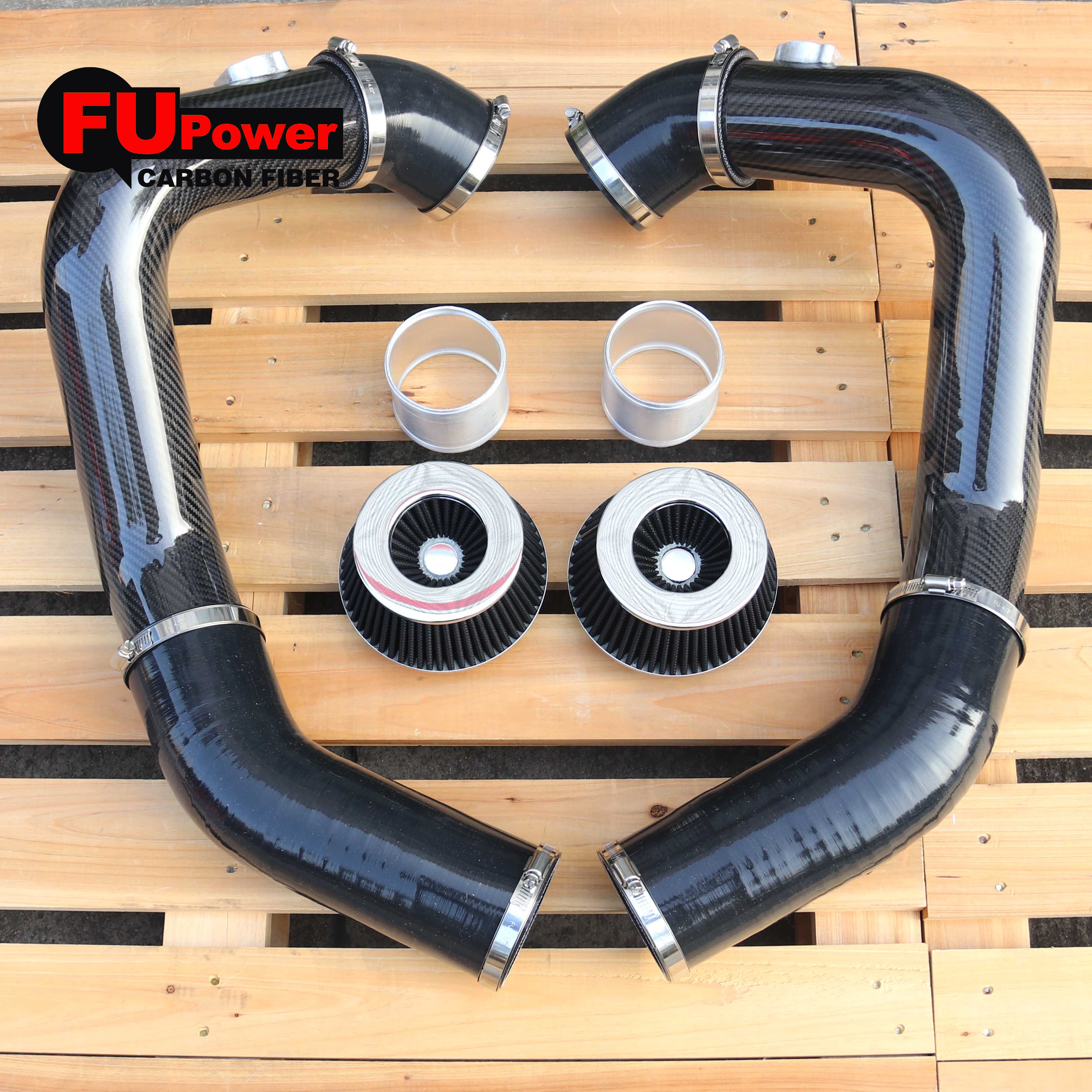 For BMW M5 M6 F06 F10 F12 F13 AIR FILTER Dry Carbon Fiber FRONT MOUNT INTAKE PIPE