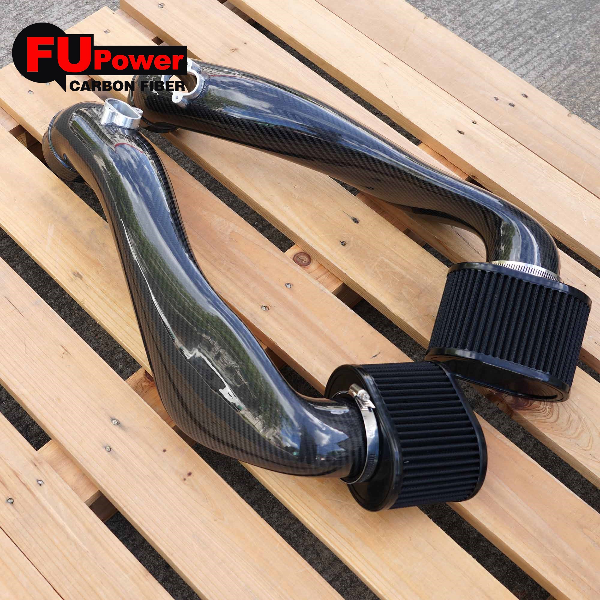 Dry Carbon Fiber Intake Pipe For Bmw X5M X6M F85 F86 Air Filter CARBON FIBER INTAKE (Flat)