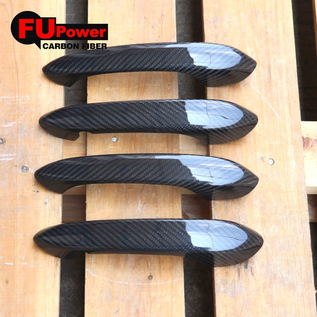 Dry Carbon Fiber Car Side Body Door Handle Cover Trim Compatible For BMW G20 3 Series G14 G15 G16 2020+ (Carbon Fiber 4 Door)