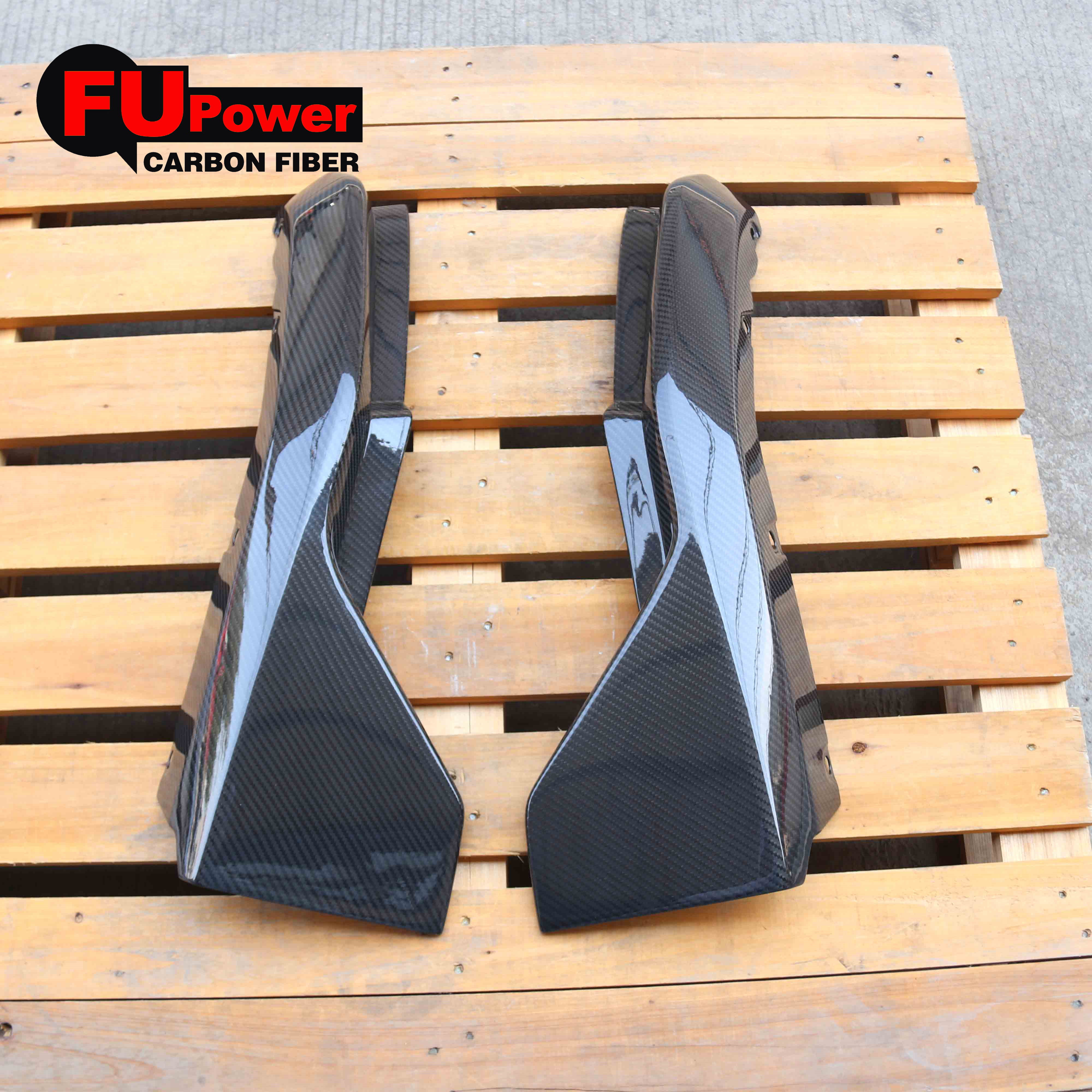Replacement for 2021-Present BMW G82 G83 M4 Models Dry Carbon Fiber Rear Bumper Lower Apron Lip Splitter Winglet Pair