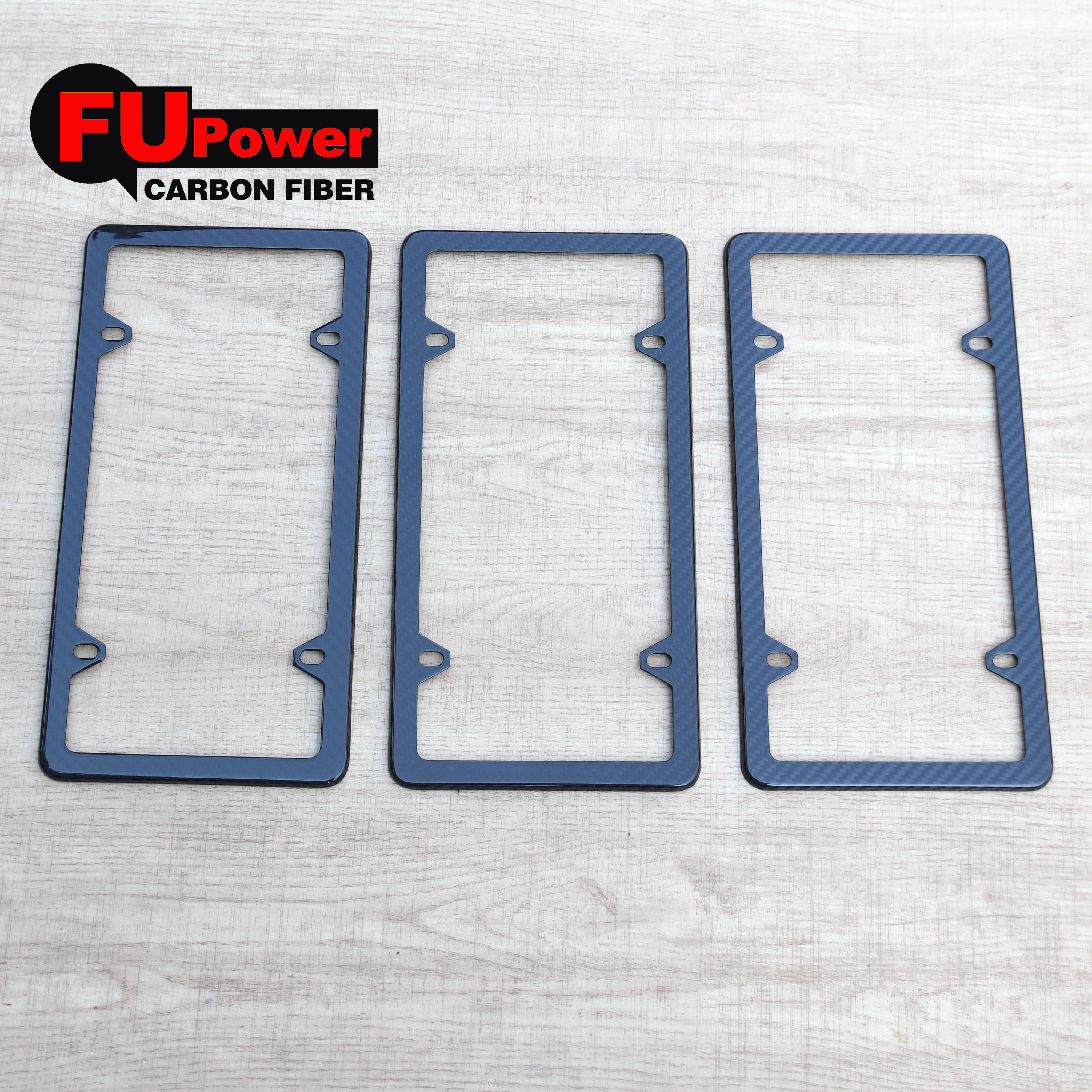 American US Standard Auto Car Truck 2pcs Carbon Fiber License Plate Frame Cover