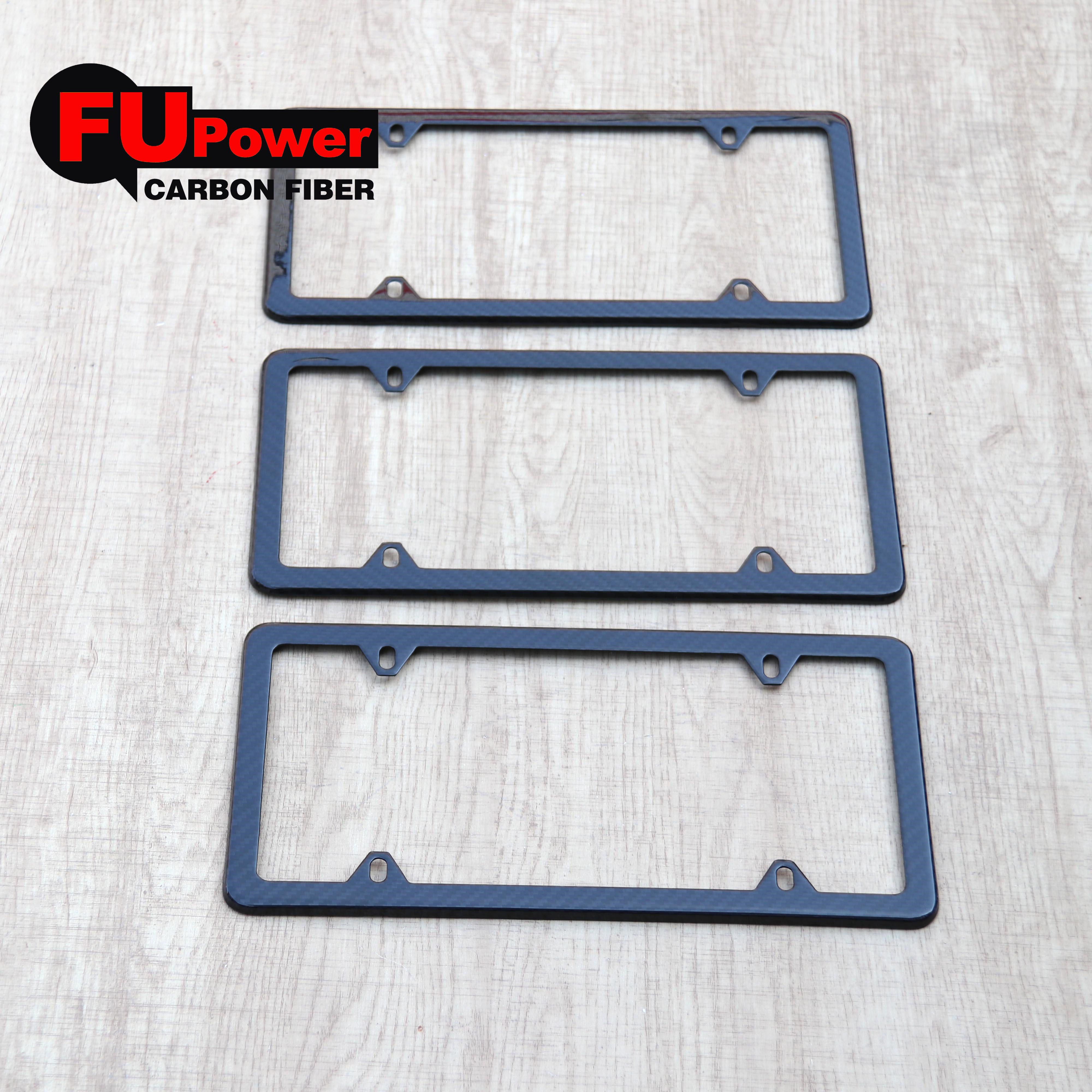 American US Standard Auto Car Truck 2pcs Carbon Fiber License Plate Frame Cover