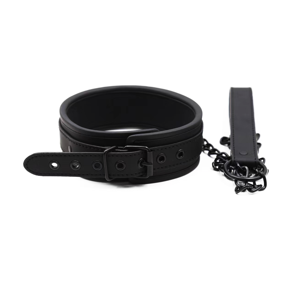Faux Leather Collar And Lead