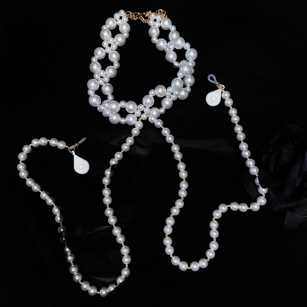 Multi-Strand Pearl Collar With Nipple Clamps
