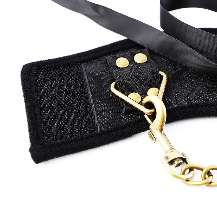 Black Ribbon Bondage Wrist Cuffs