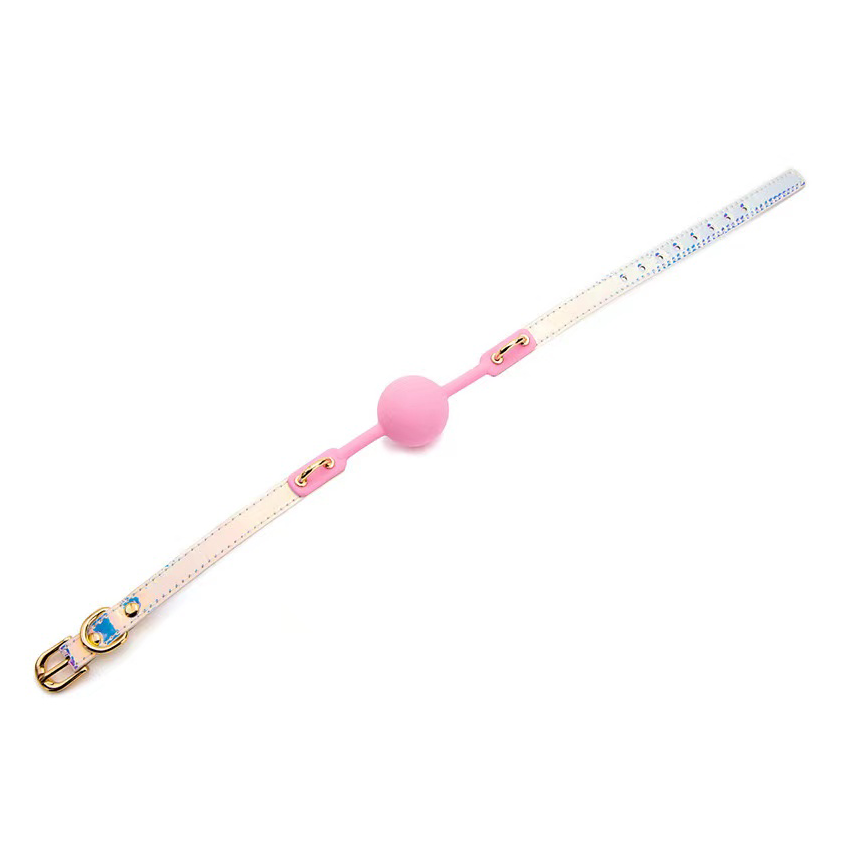 Bondage Pink Faux Leather Silicone Ball Gag