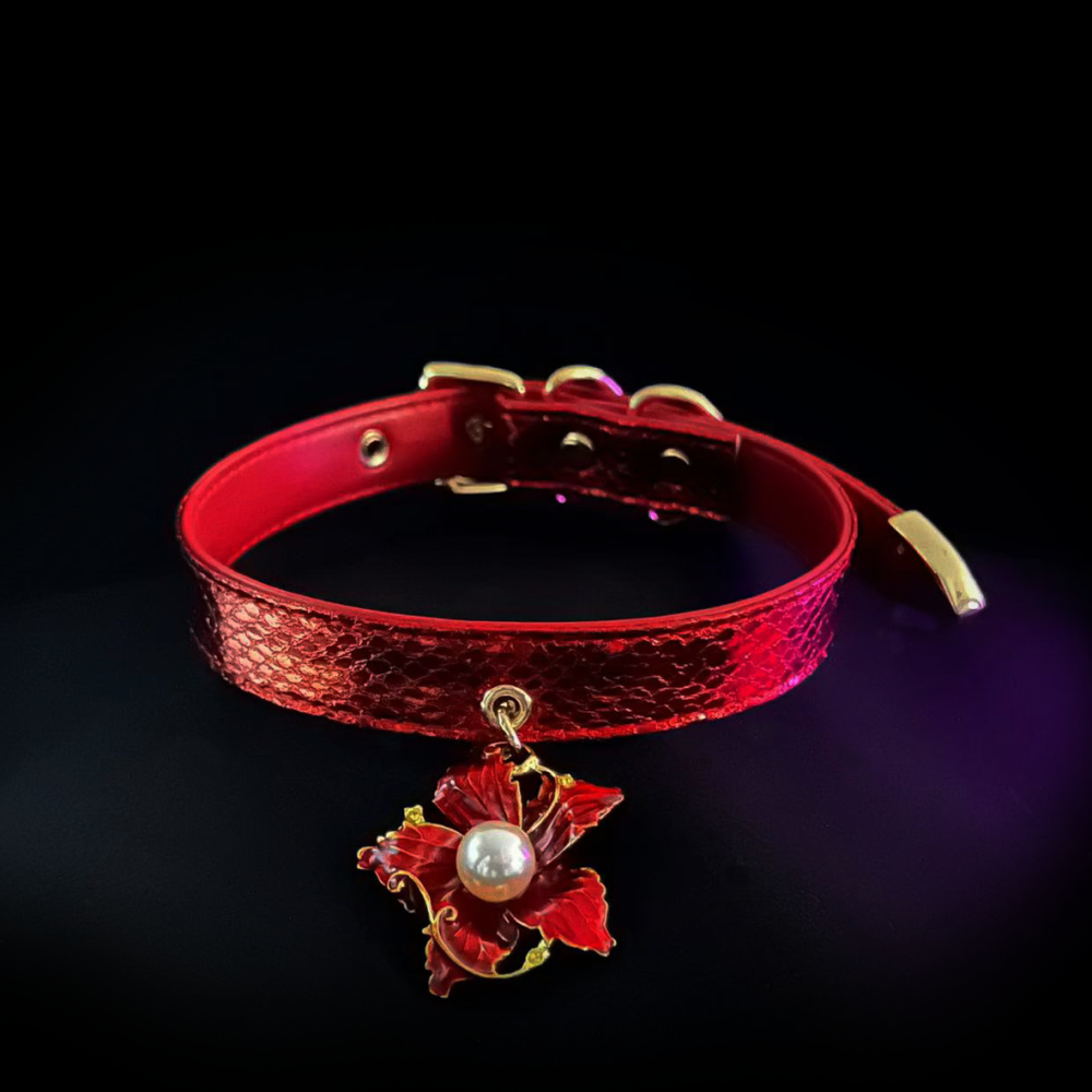 Crimson Bloom Statement Collar