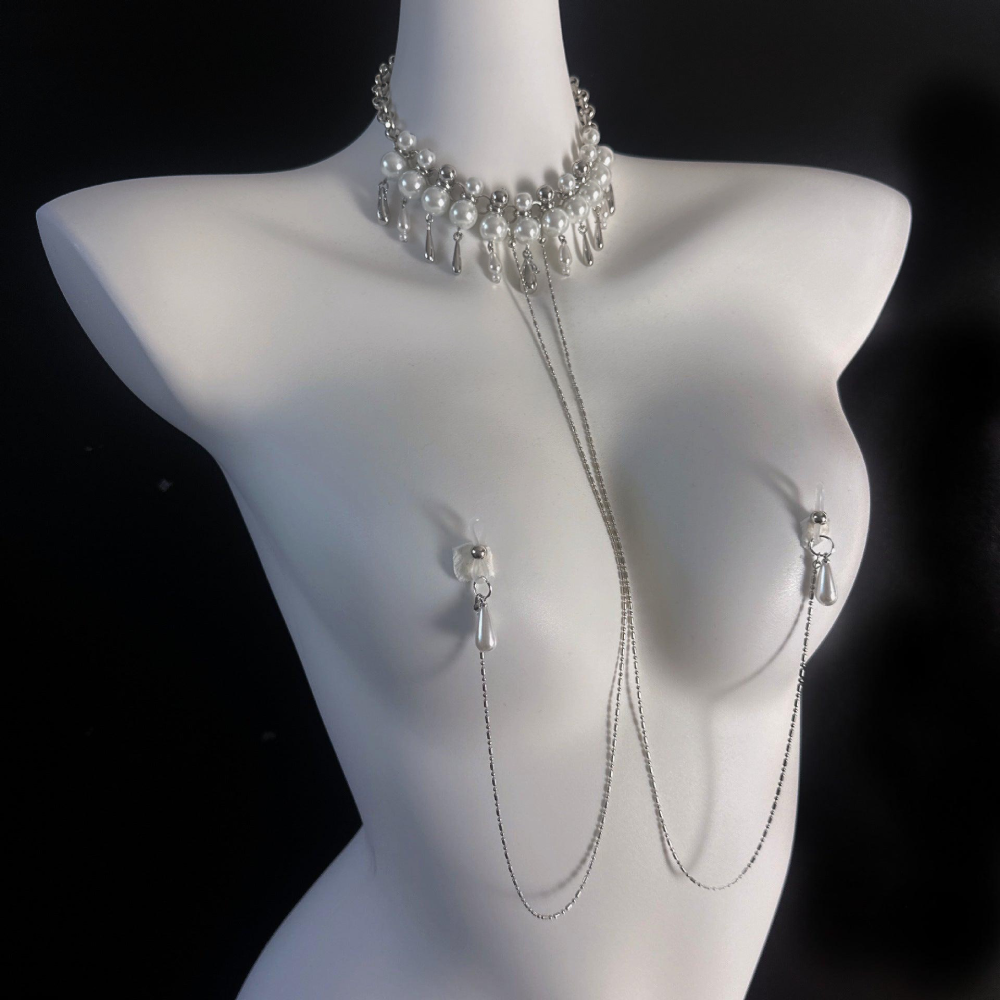 "PearlGrasp" - Royal Nipple Chain Collar