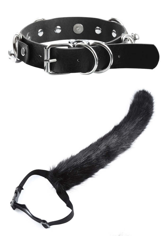 Sexy Tail Halloween Party Cosplay Tail Ears Personality Bell Neck Collar cosplay Suit