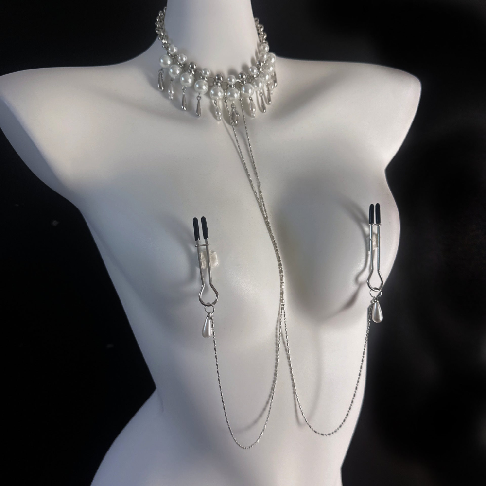 "PearlGrasp" - Royal Nipple Chain Collar