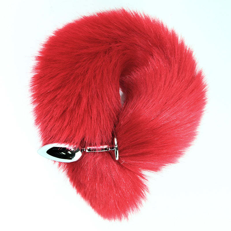 Fun sm Props Small Metal Anal Plug Solid Color Fox Tail Anal Plug Backcourt Development Training Adult Products