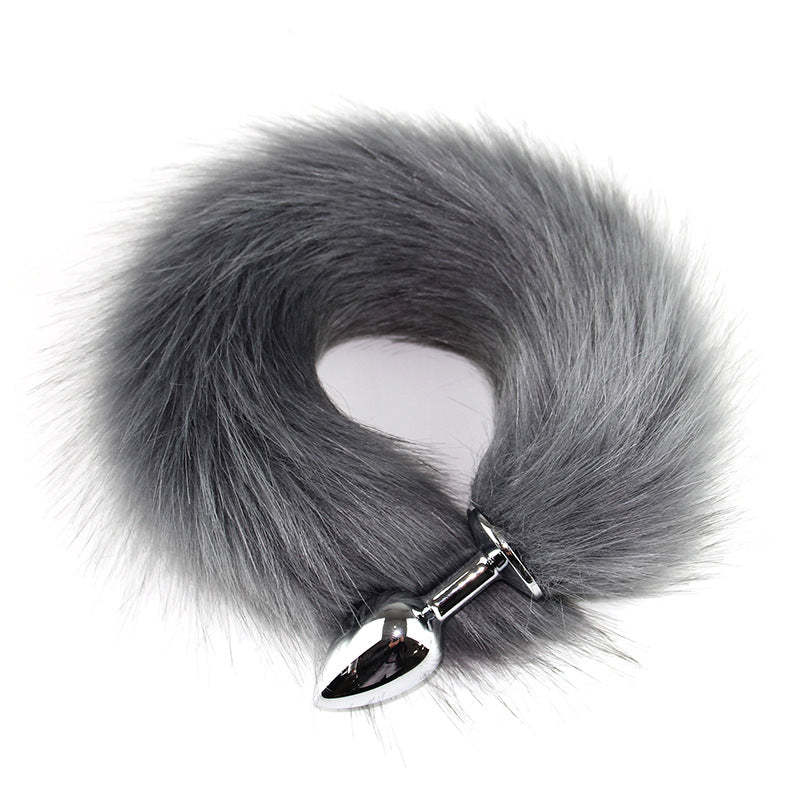 Fun sm Props Small Metal Anal Plug Solid Color Fox Tail Anal Plug Backcourt Development Training Adult Products
