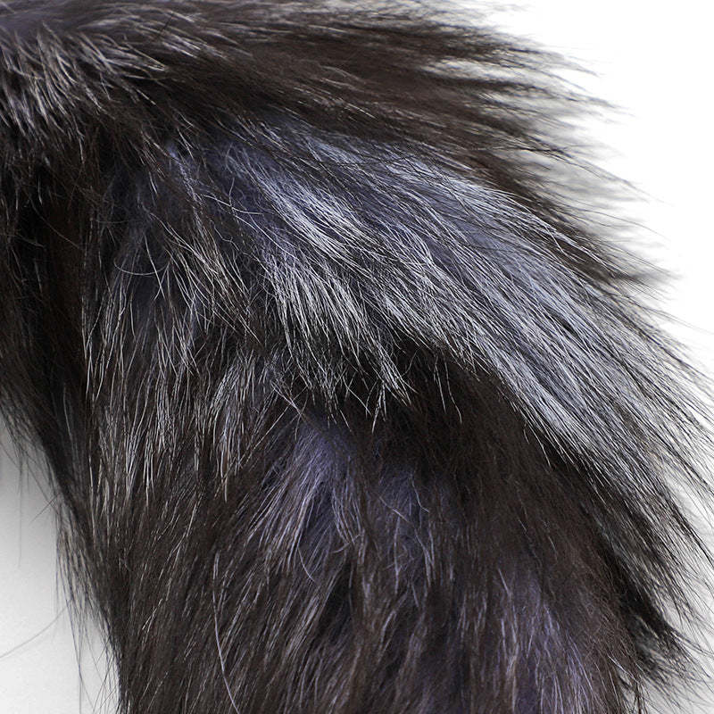 Backyard Development sm Props Real Fur Fox Tail Anal Plug Anal Expansion Masturbation Toy Metal Anal Plug Adult Products