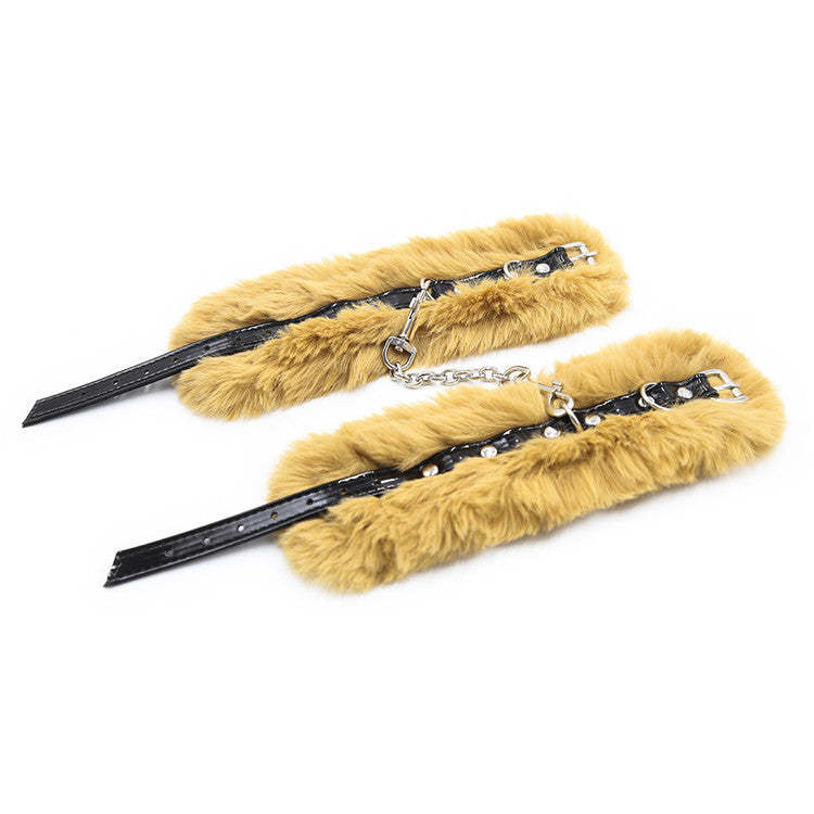 Adult Fun sm Wholesale Supplies Foreign Trade Hot Selling Plush Restraint Hand and Foot Cuffs Couple Flirting Binding Neck Collar Props