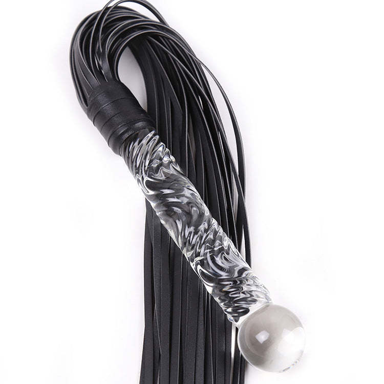 Amazon Foreign Trade Hot-Selling Adult Erotic Leather Glass Dildo Whip Couple Flirting SM Alternative Sex Toys