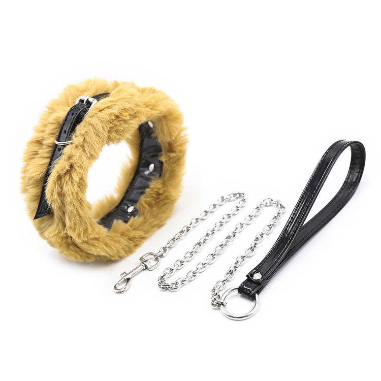 Adult Fun sm Wholesale Supplies Foreign Trade Hot Selling Plush Restraint Hand and Foot Cuffs Couple Flirting Binding Neck Collar Props
