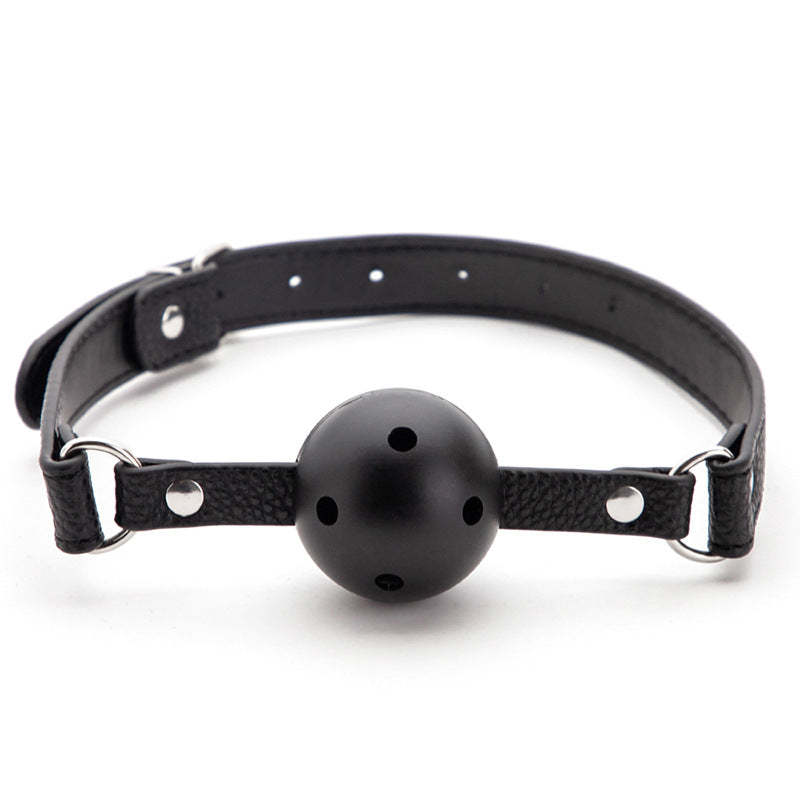 Female Slave Training sm Props Black Lychee Pattern Sexy Mouth Plug with Holes pvc Sexy Oral Balls Alternative Adult Products