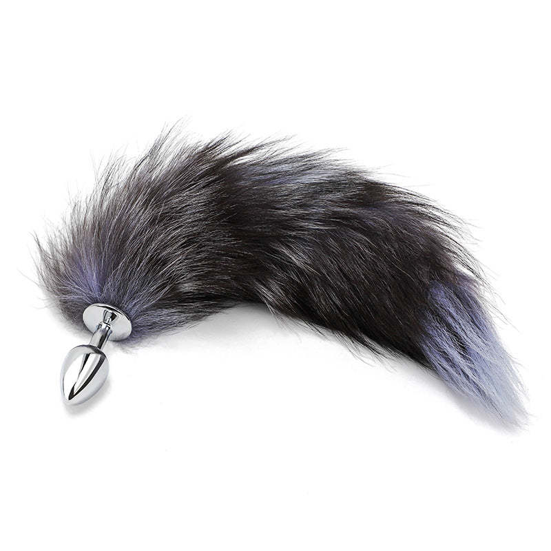 Backyard Development sm Props Real Fur Fox Tail Anal Plug Anal Expansion Masturbation Toy Metal Anal Plug Adult Products