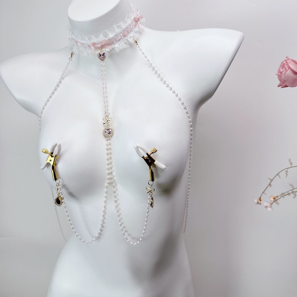 "PearlGarden" - Lace & Pearl Restraint Set