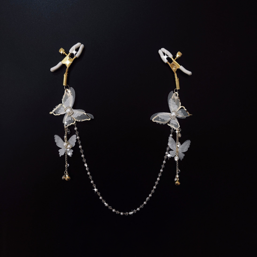 "PearlWing" - Lace Butterfly Nipple Clips