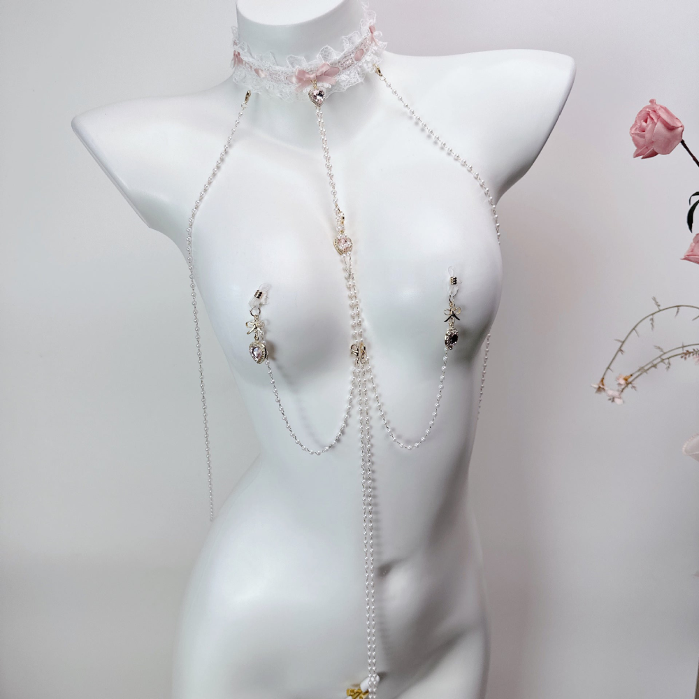 "PearlGarden" - Lace & Pearl Restraint Set