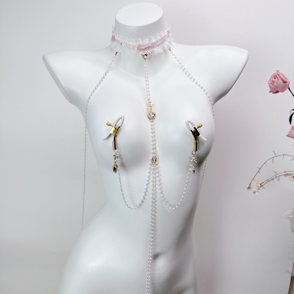 "PearlGarden" - Lace & Pearl Restraint Set