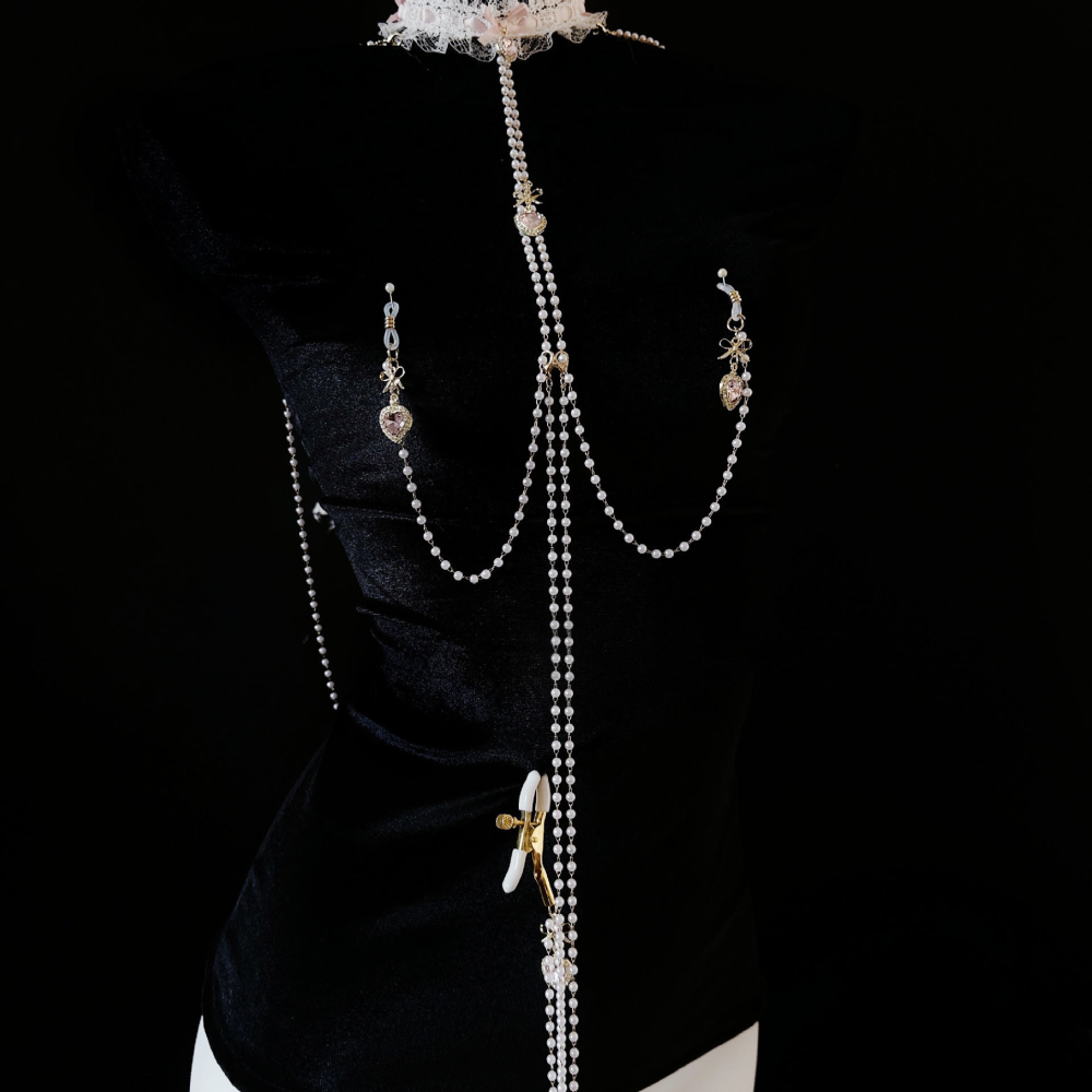 "PearlGarden" - Lace & Pearl Restraint Set