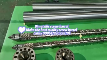 Bimetallic injection screw barrel for PVC