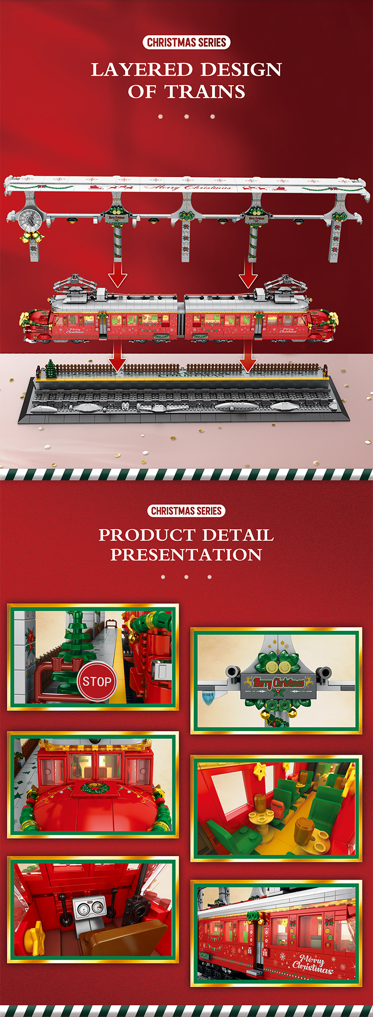 Reobrix 66034 Christmas Train Block Set