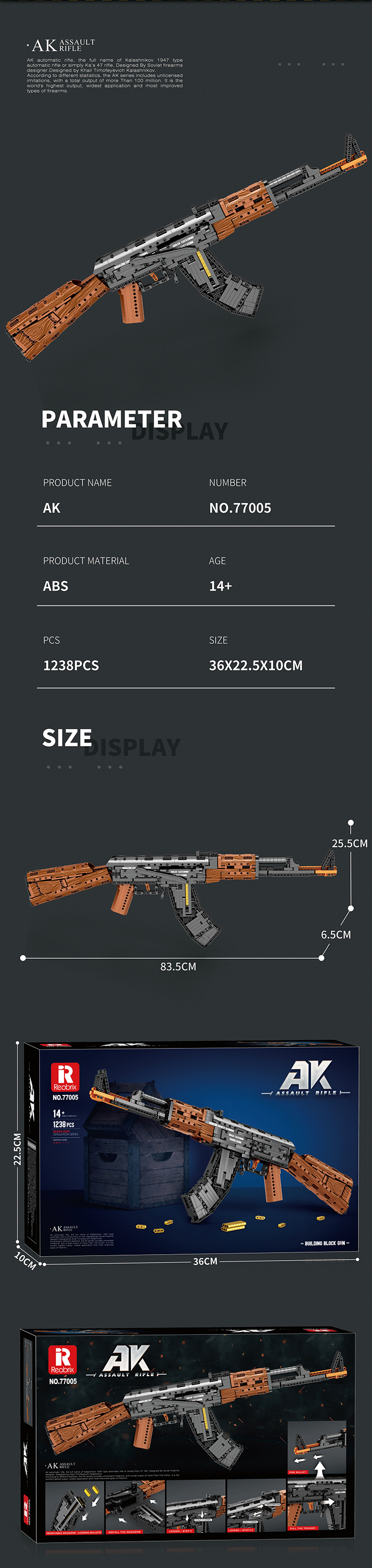 Reobrix 77005 AK-47 Assault Rifle Building Set