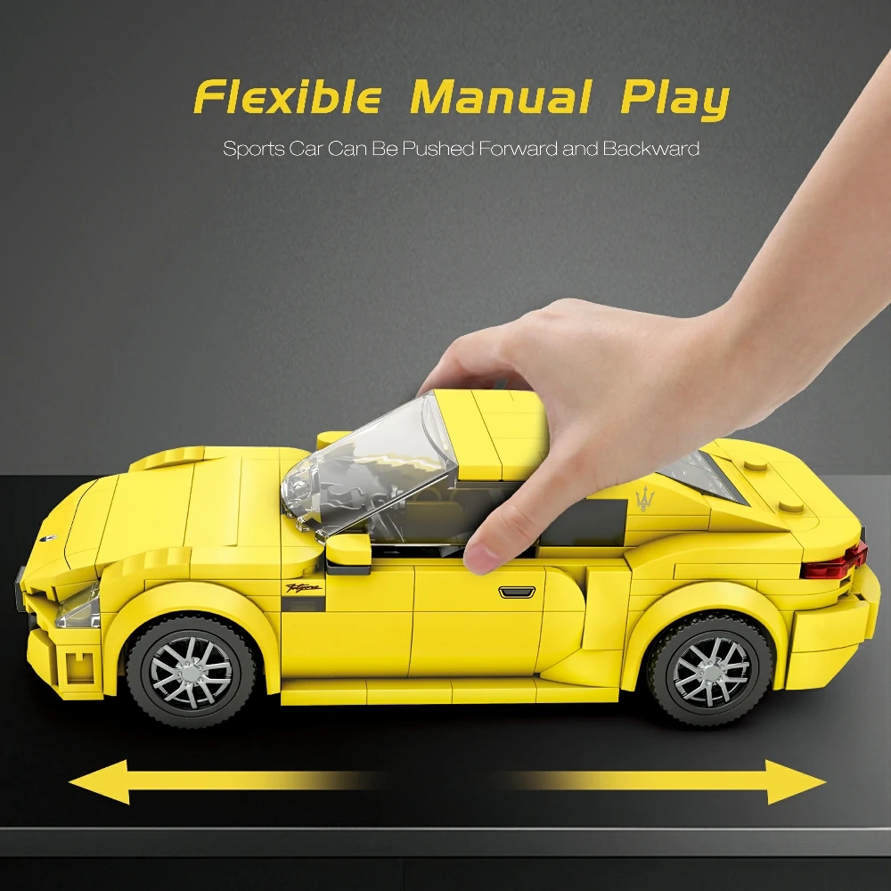 Yellow GranTurismo Maserati LEGO Car Set | Reobrix