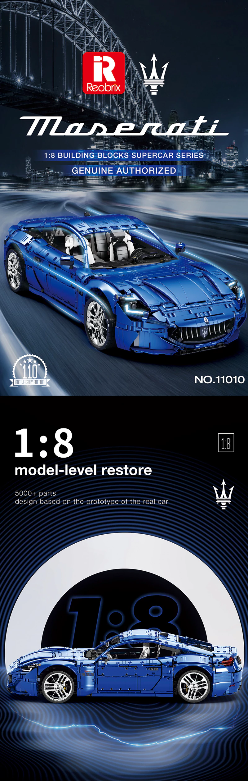Reobrix 1:8 Maserati GranTurismo Model Car