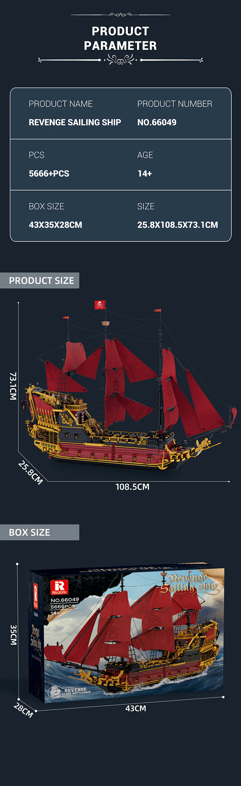 Reobrix Queen Anne's Revenge Ship Model