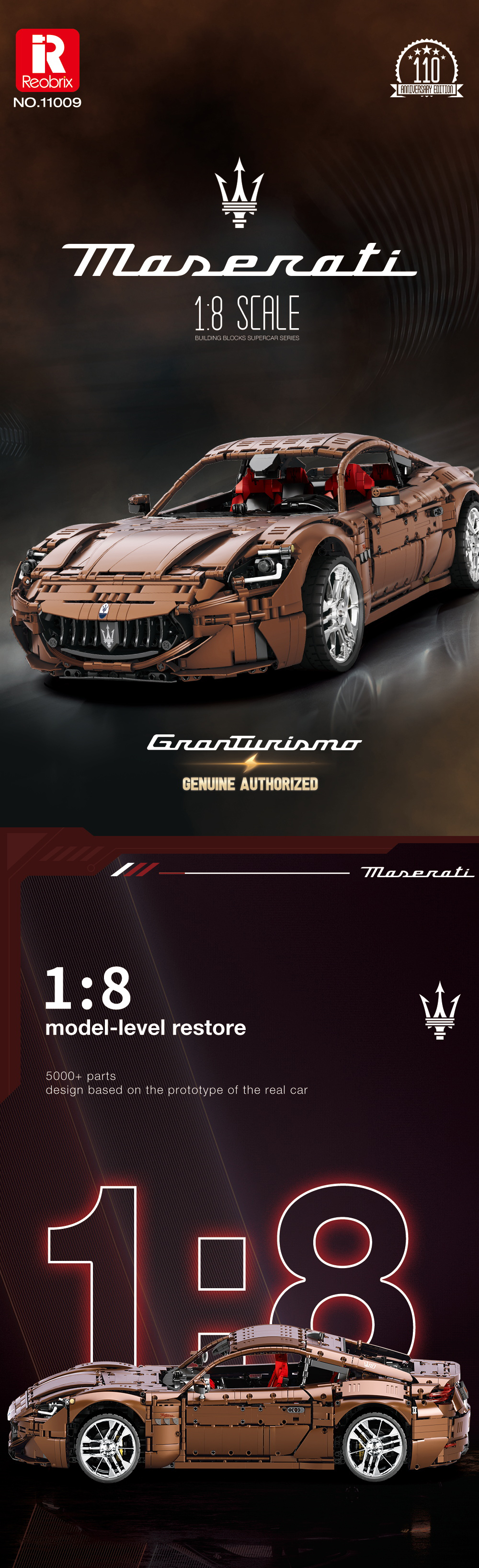 Reobrix 1:8 Maserati GranTurismo Toy Car