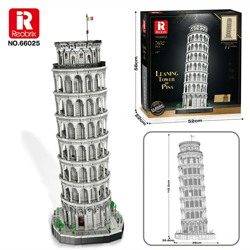 オブジェ Iconic Italy Leaning Tower of Pisa Landmark Brick Buildings
