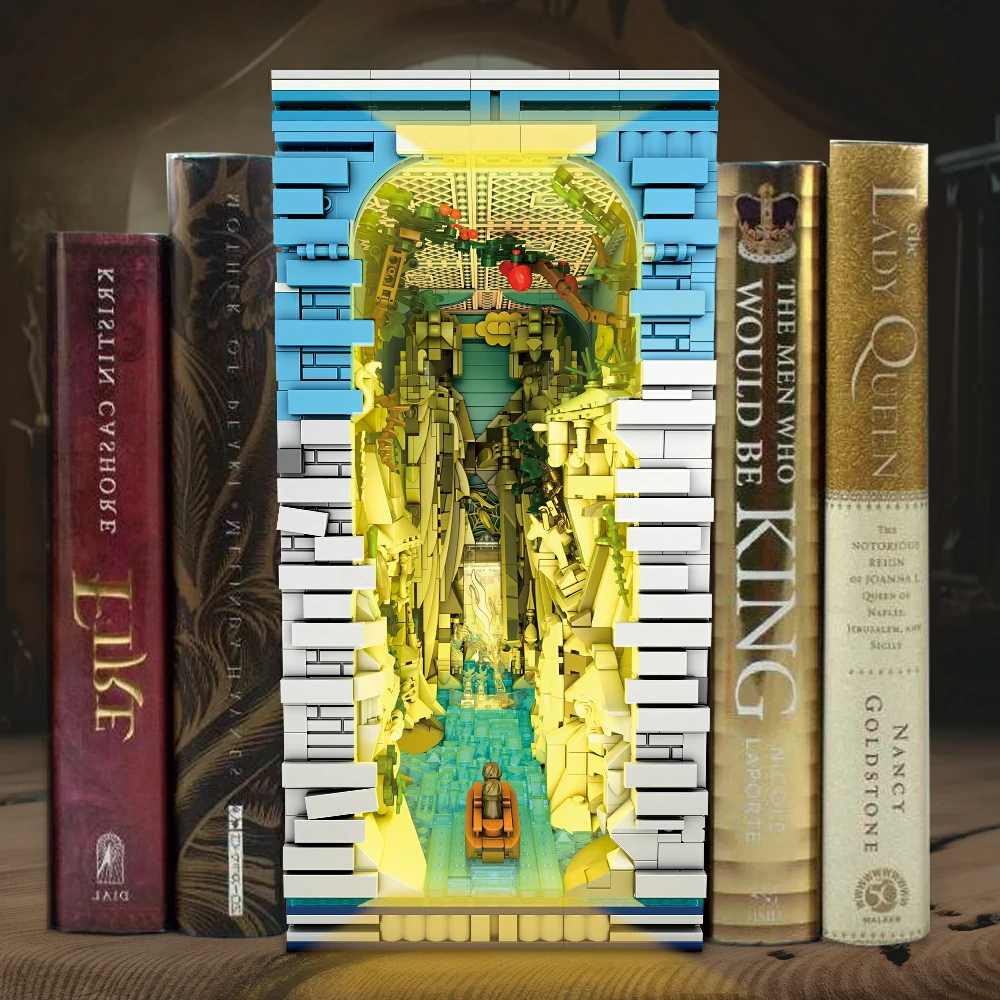 The lighting effect Of the model of Reobrix Book Of The Kings Fantasy Bookcase.