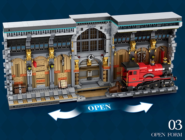 The fully open effect of the Reobrix 66031 Magic Station model.