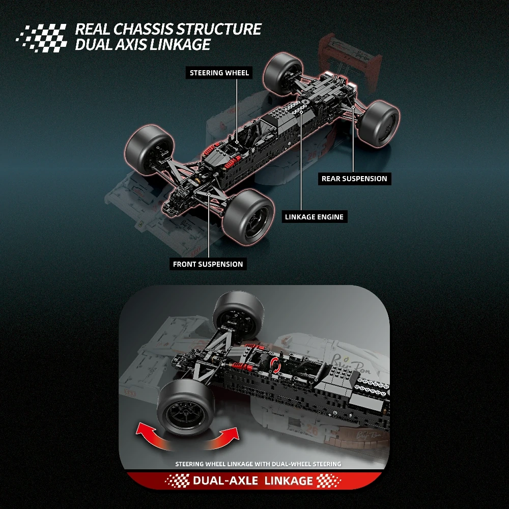Internal structure of Reobrix 11039 McLaren MP4 Formula Car