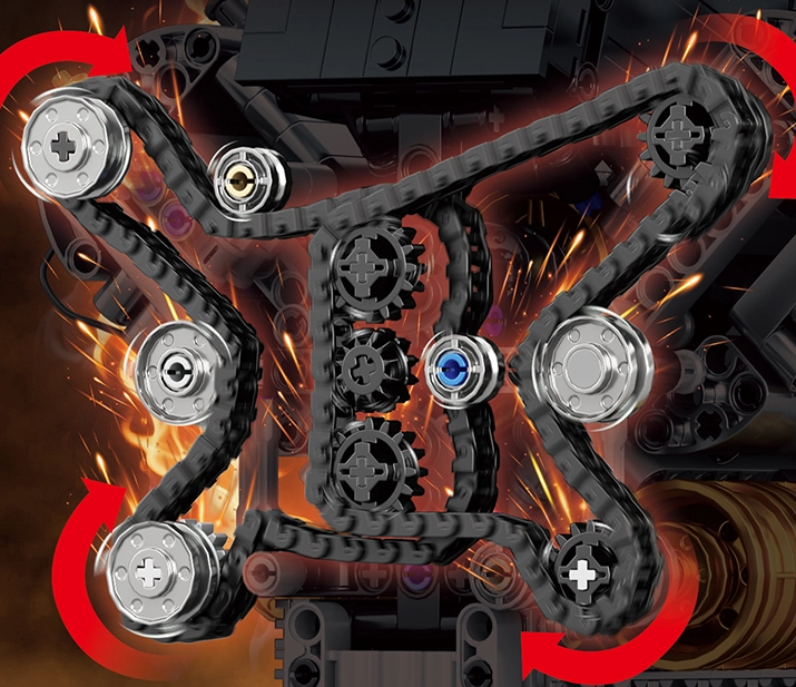 Reobrix V6 engine flywheel and watch every part come alive.