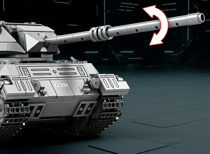 The barrel of the Leopard 1 tank can move up and down.