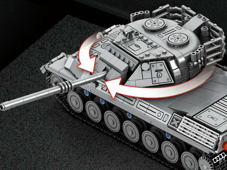 The turret of the Leopard 1 tank can rotate 360 degrees.