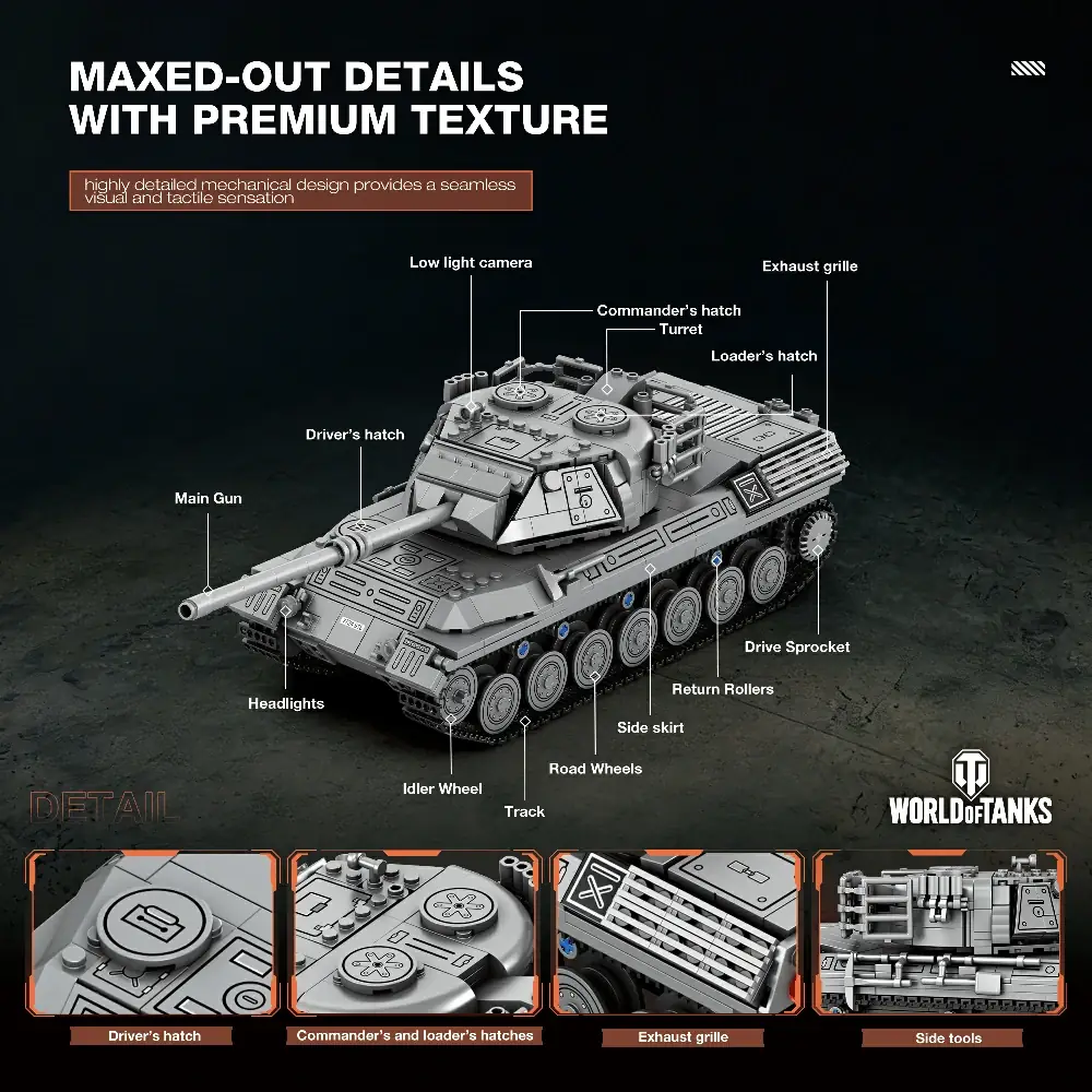 The internal structure composition of the Leopard 1 tank.