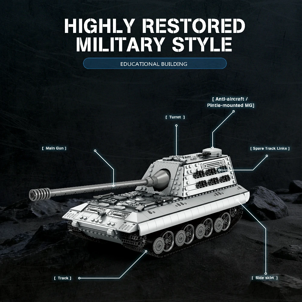 Reobrix E100 World of Tanks tank building block set.
