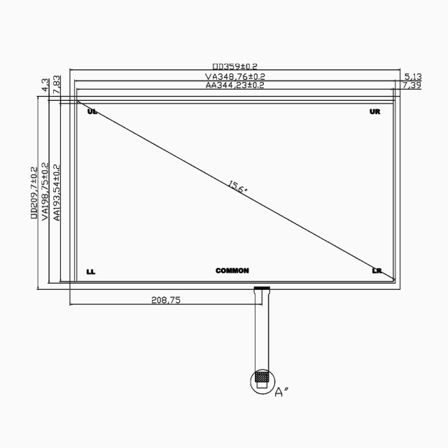STOUCH 15.6 inch  5-wire resistive touch screen,STOUCH 15.6 inch  5-wire resistive touch screen