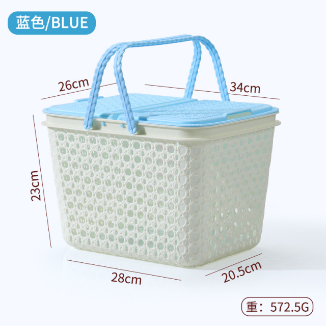 New thickened portable flip plastic storage basket snacks fruit toys books clothing storage basket