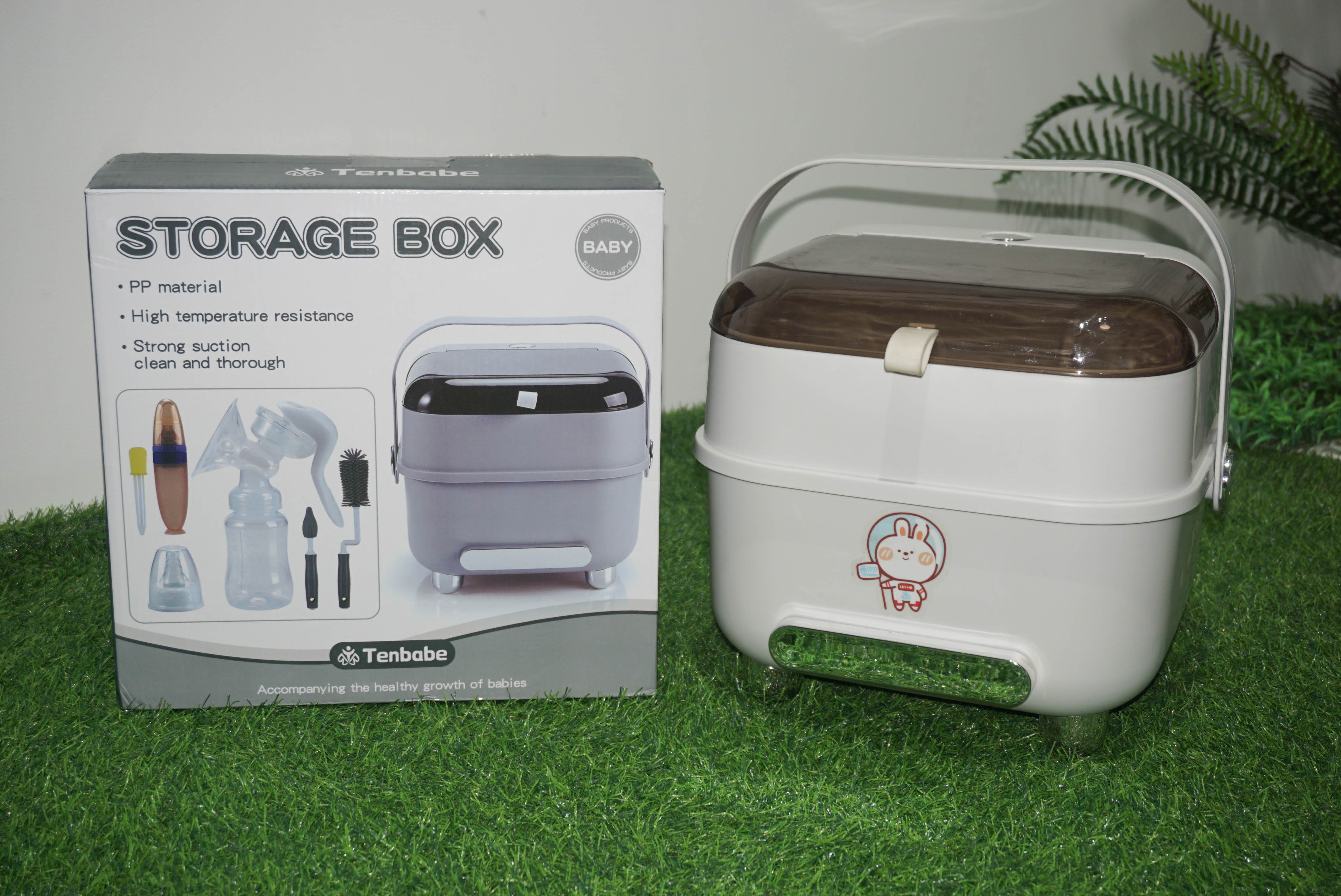 PP material baby bottle storage box with lid set